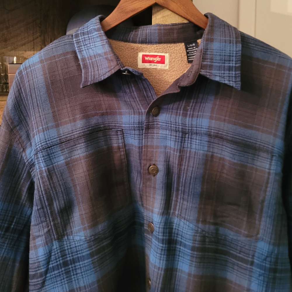 Wrangler Men's Blue Plaid Jacket